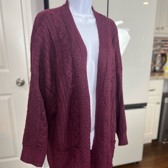 Terra & Sky Cranberry Knit Cardigan - Picture 4 of 10